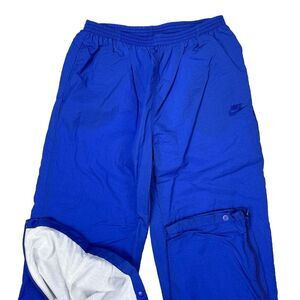 VTG‎ 1993 Nike Tonal Swoosh Track Pants Nylon Windbreaker Joggers Baggy Blue 90s